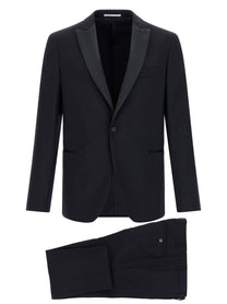 Pal Zileri Wool and Satin Dress Black