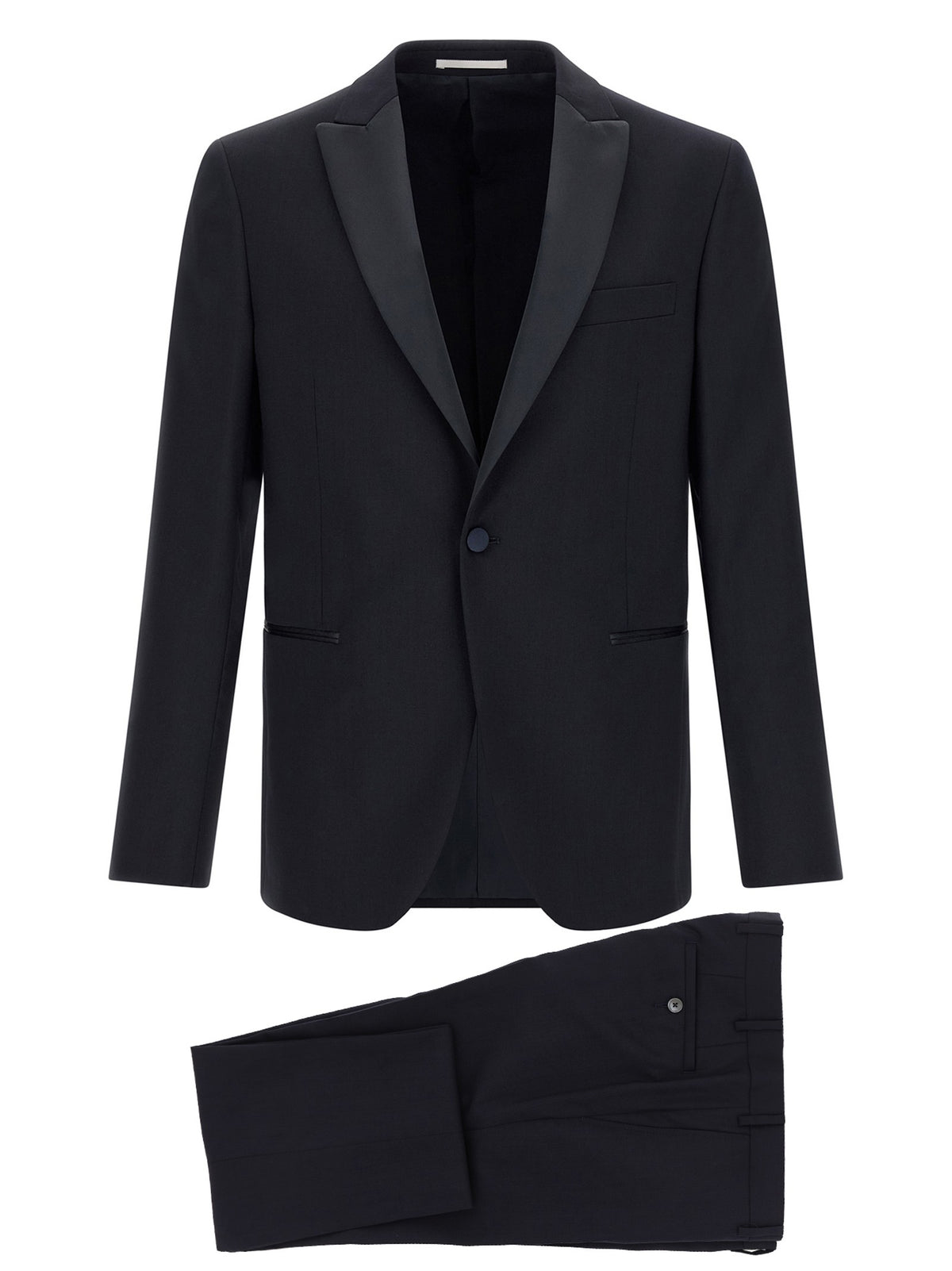 Pal Zileri Wool and Satin Dress Blue