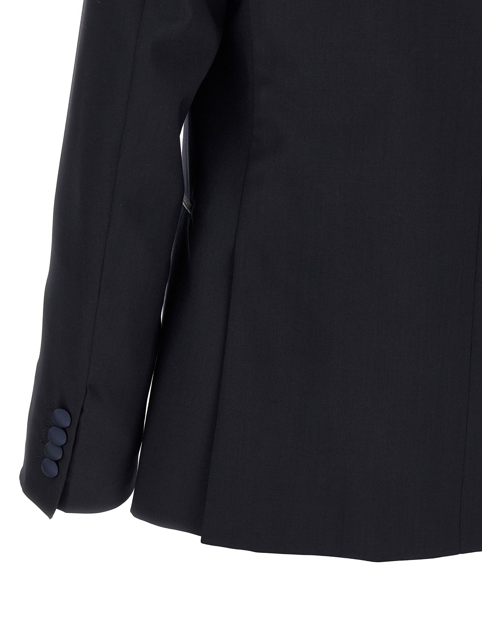 Pal Zileri Wool and Satin Dress Black