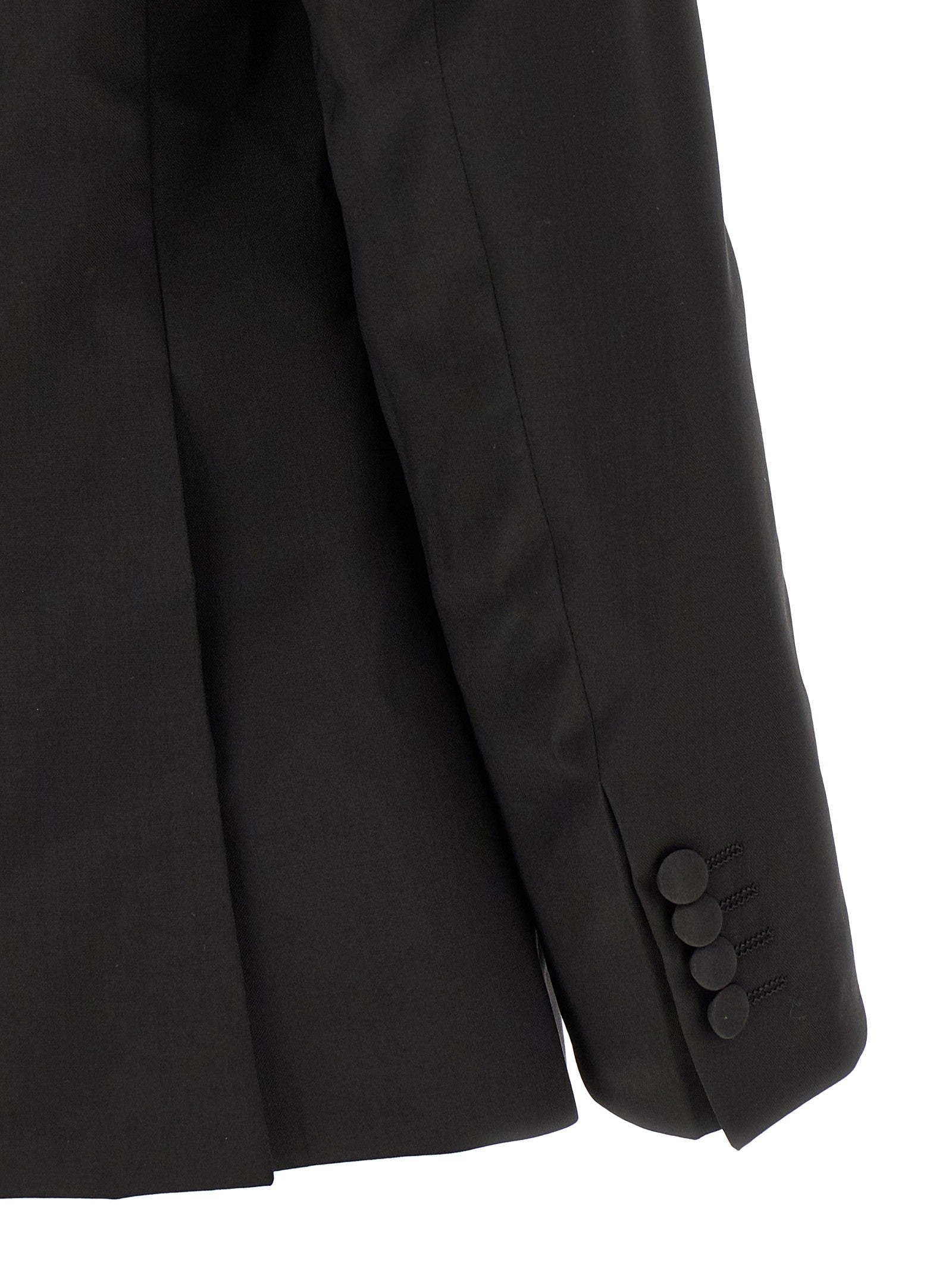 Pal Zileri Wool and Satin Dress Black
