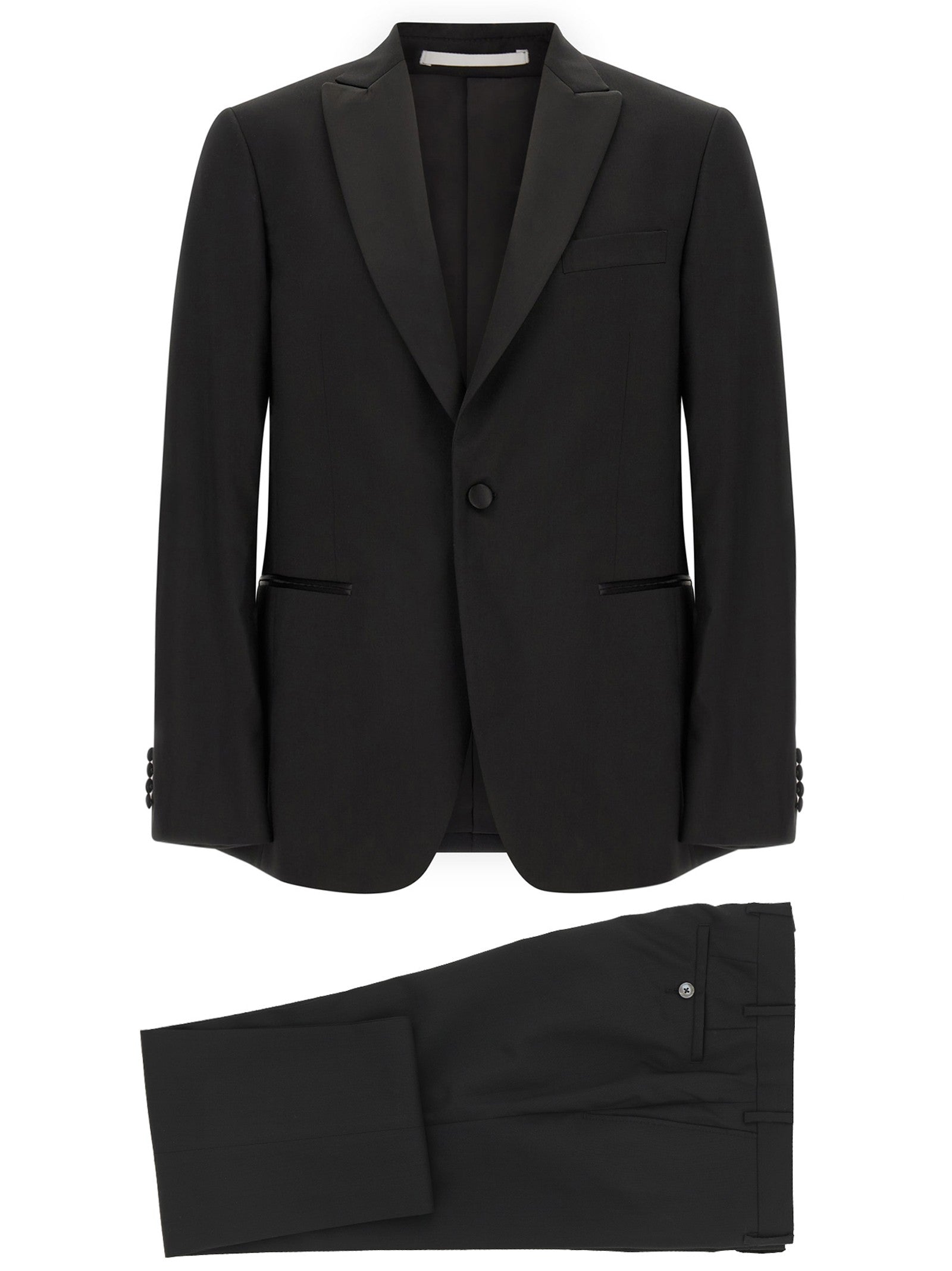 Pal Zileri Wool and Satin Dress Black
