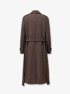 Dior Men's Wool and Silk Blend Natté Coat Brown, view 2