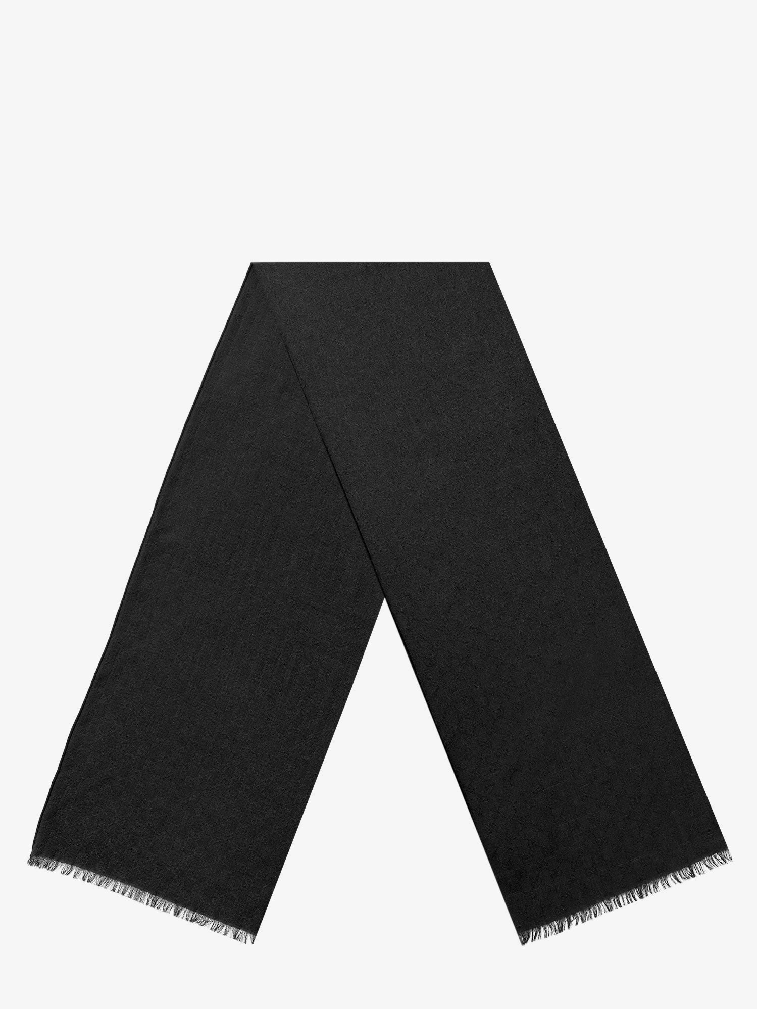 Gucci Men's Wool and Silk Blend Scarf Black