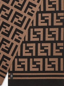 Fendi Women's Wool and Silk FF Scarf Beige