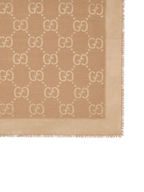 Gucci Women's Wool and Silk Jacquard Shawl Brown
