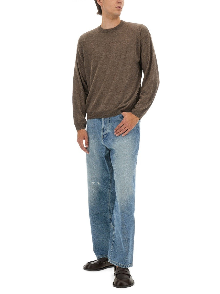 Moschino Men's Wool and Silk Pullover Brown