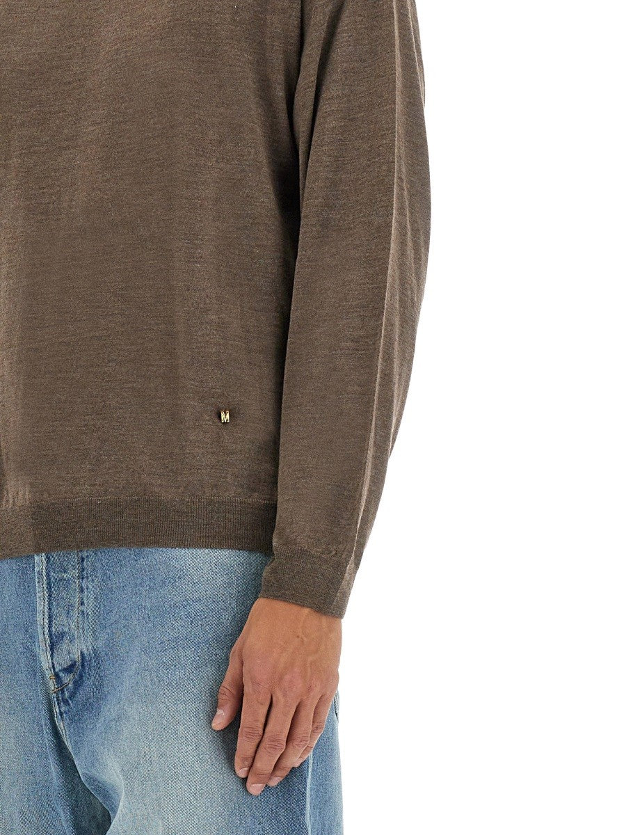 Moschino Men's Wool and Silk Pullover Brown