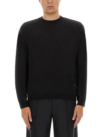 Moschino Men's Wool and Silk Pullover Black