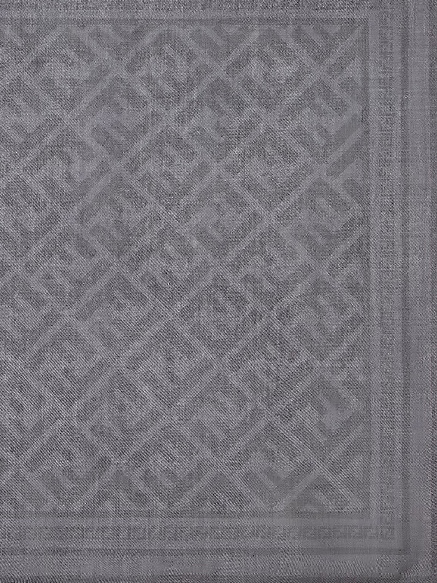 Fendi Men's Wool and Silk Scarf Grey