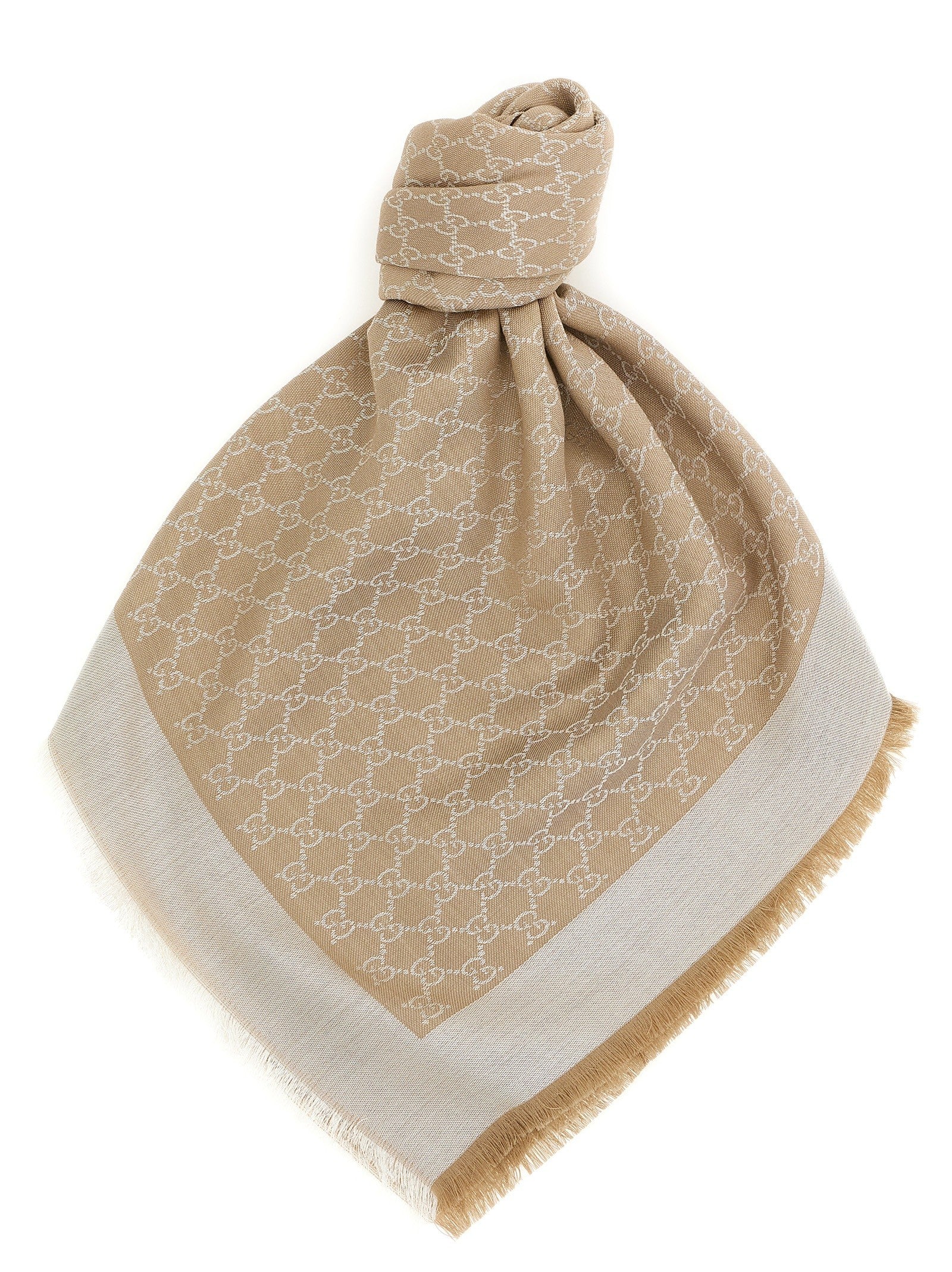 Gucci Wool and Silk Shawl Beige