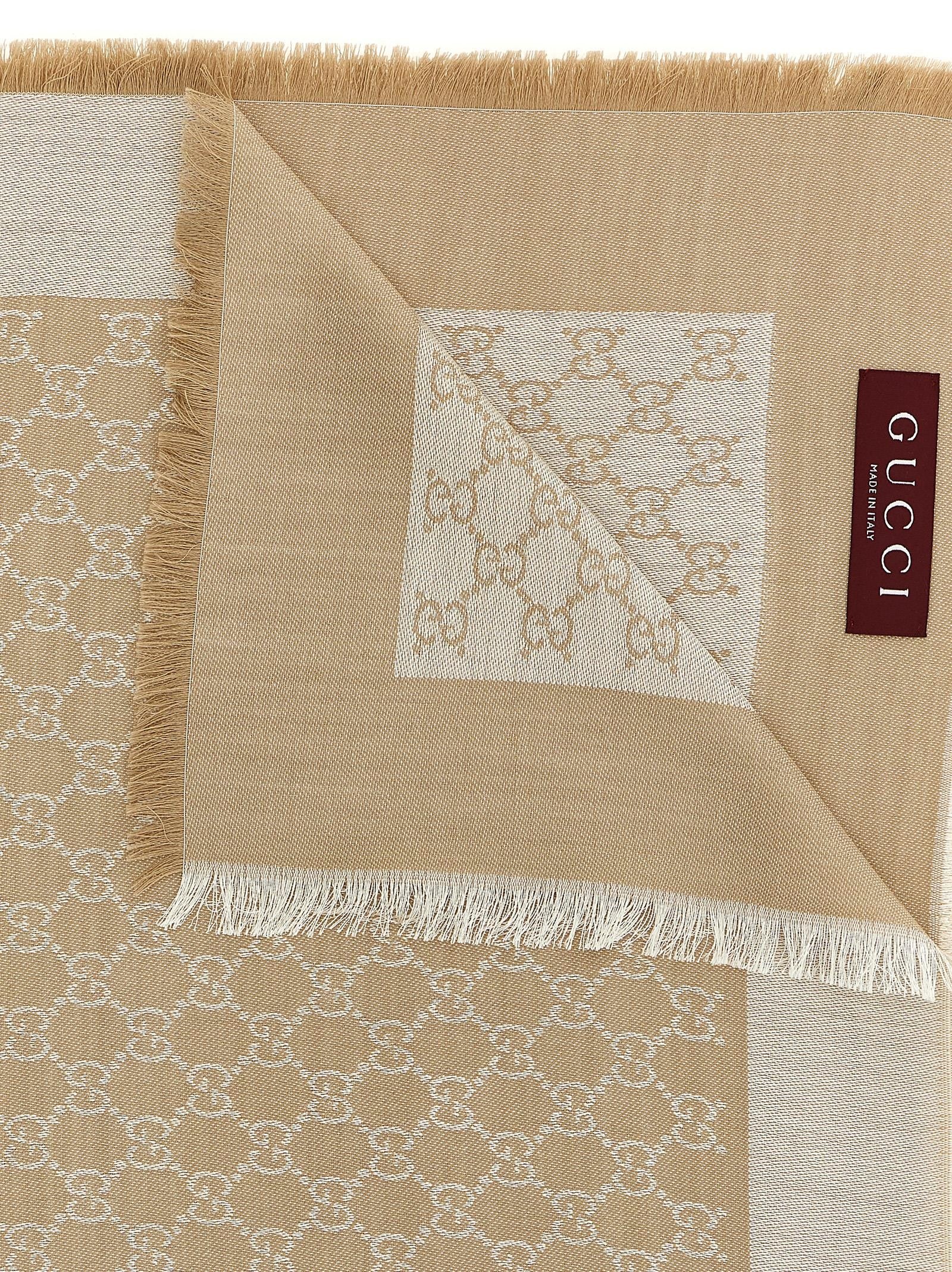 Gucci Wool and Silk Shawl Beige