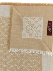 Gucci Wool and Silk Shawl Beige