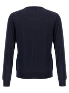 Barba Wool and Silk Sweater Blue, view 2