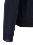Barba Wool and Silk Sweater Blue, view 4