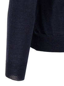 Barba Wool and Silk Sweater Blue, view 4