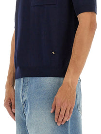 Moschino Men's Wool and Silk Sweater Blue