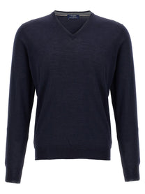 Barba Wool and Silk Sweater Blue