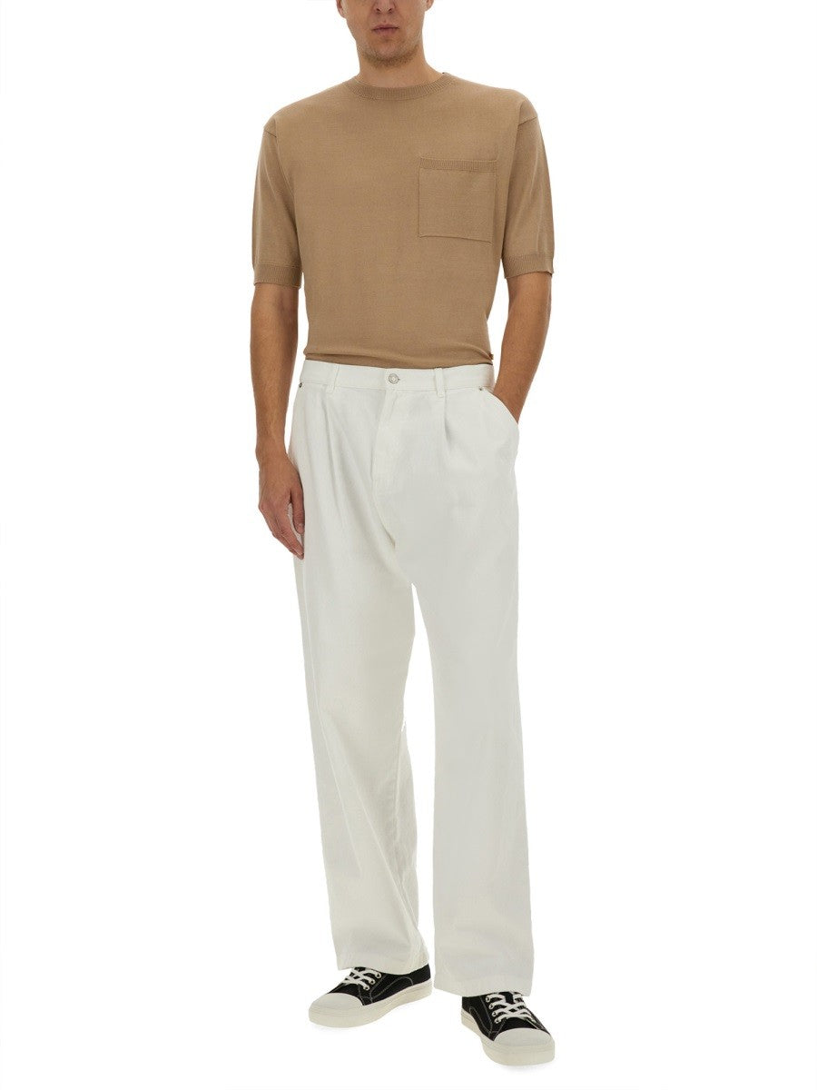 Moschino Men's Wool and Silk Sweater Beige