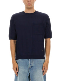 Moschino Men's Wool and Silk Sweater Blue
