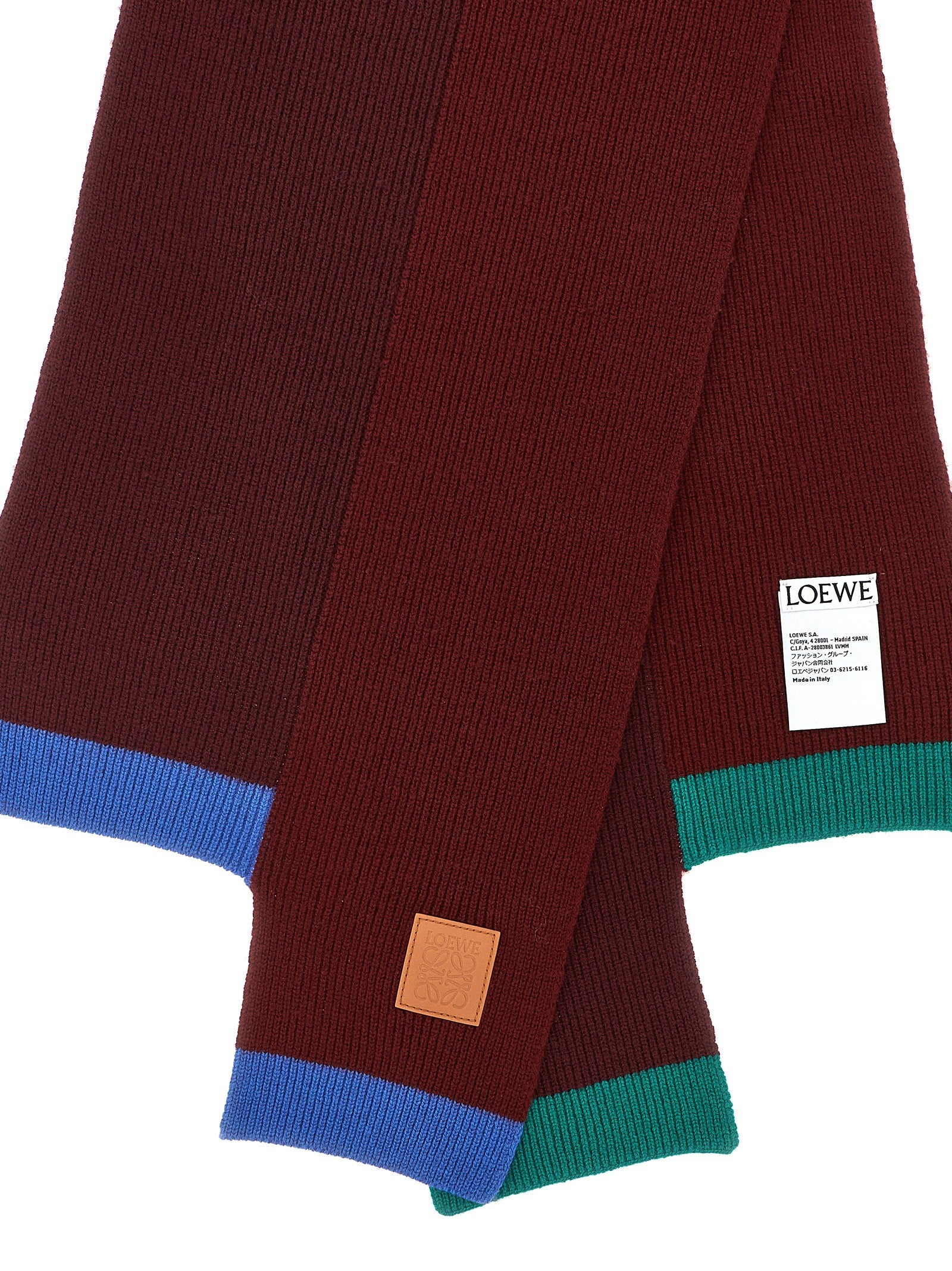 Loewe Wool Asymmetrical Scarf Gold