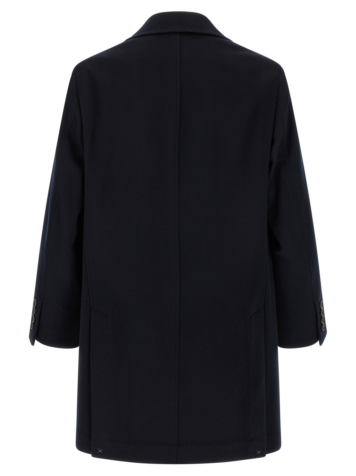 Brunello Cucinelli Wool Beaver Coat Blue