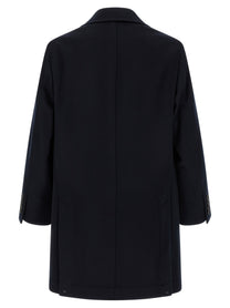 Brunello Cucinelli Wool Beaver Coat Blue