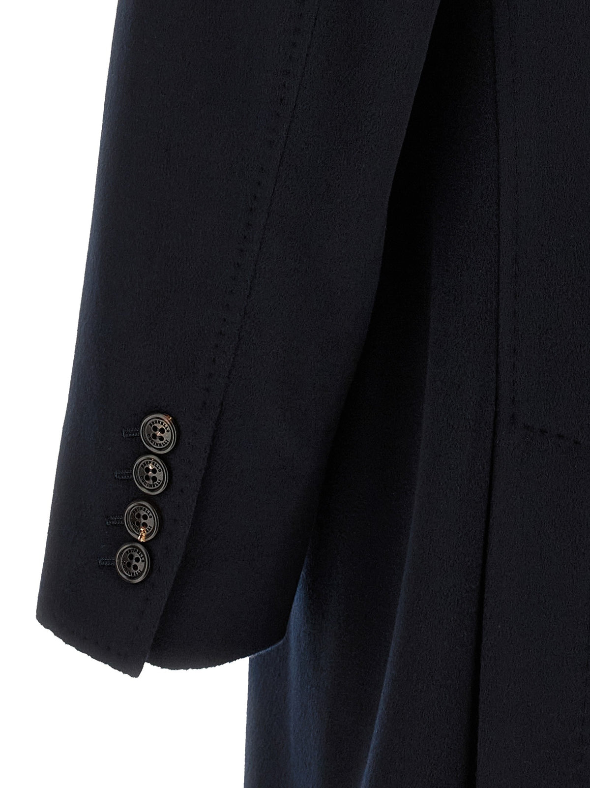 Brunello Cucinelli Wool Beaver Coat Blue