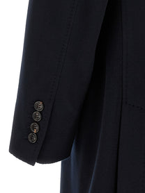 Brunello Cucinelli Wool Beaver Coat Blue