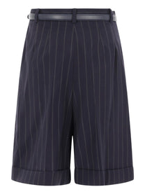 Max Mara Women's Wool Bermuda Shorts Blue