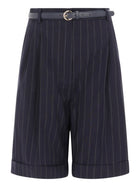 Max Mara Studio Women's Wool Bermuda Shorts Blue