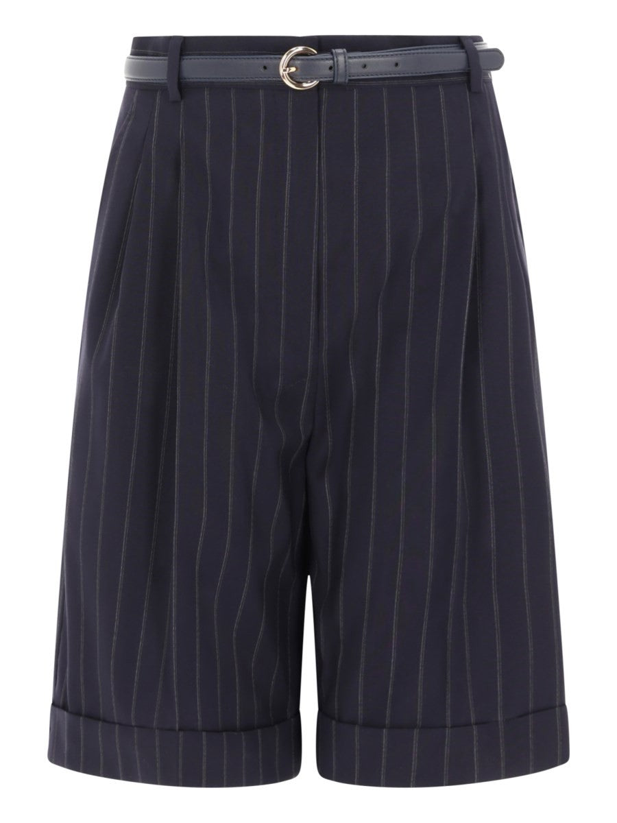 Max Mara Women's Wool Bermuda Shorts Blue
