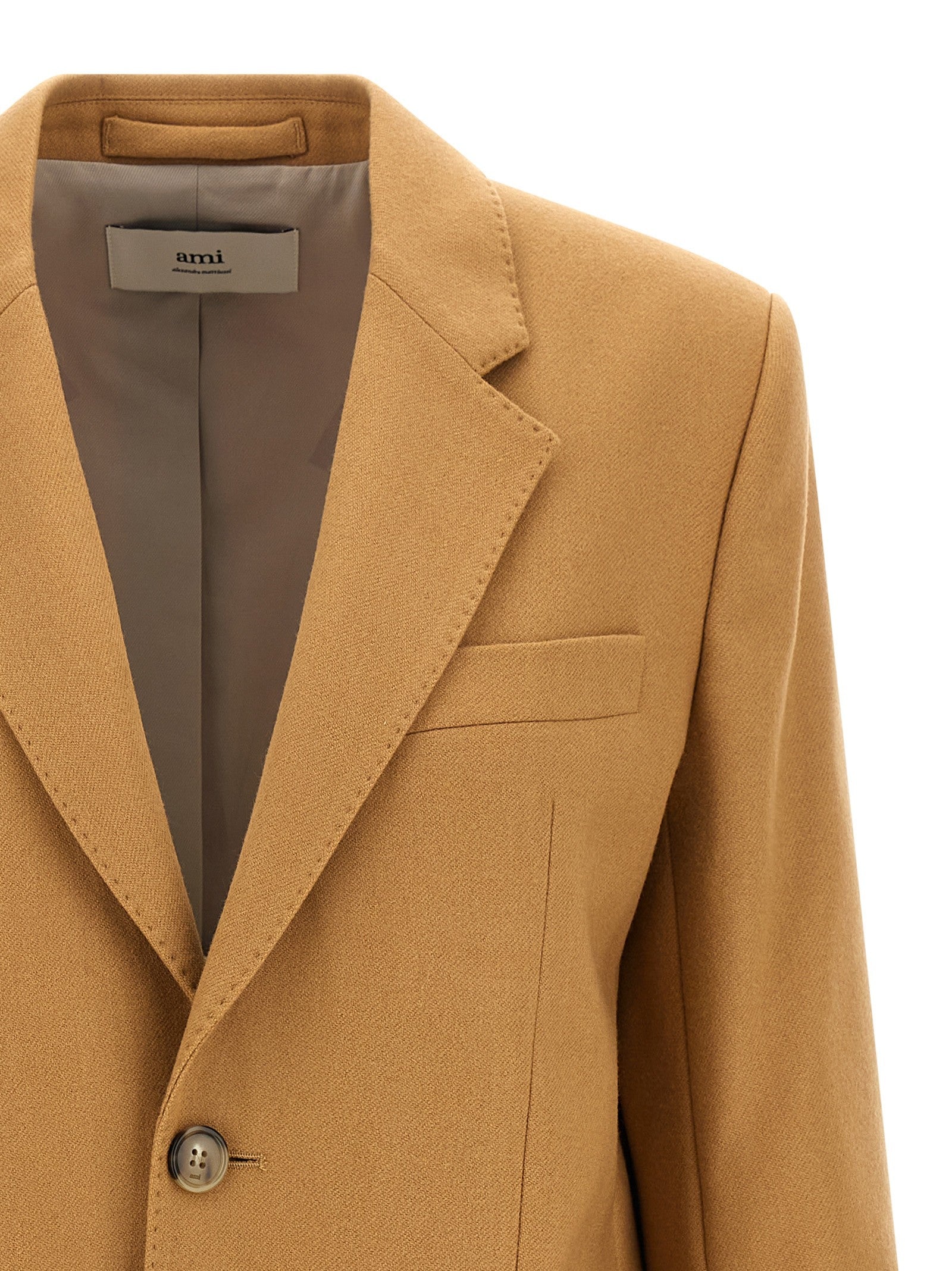 Ami Paris Wool Blazer Beige