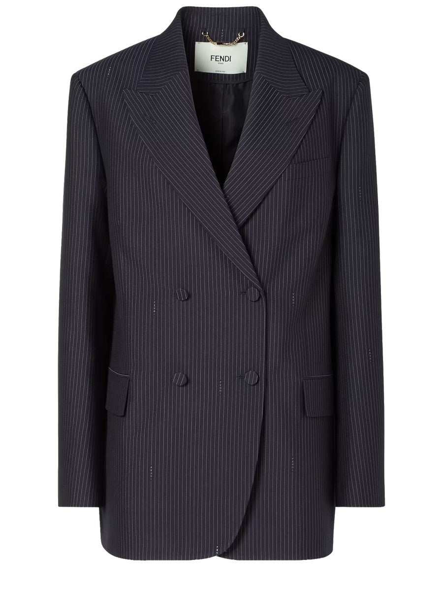 Fendi Women's Wool Blazer Blue