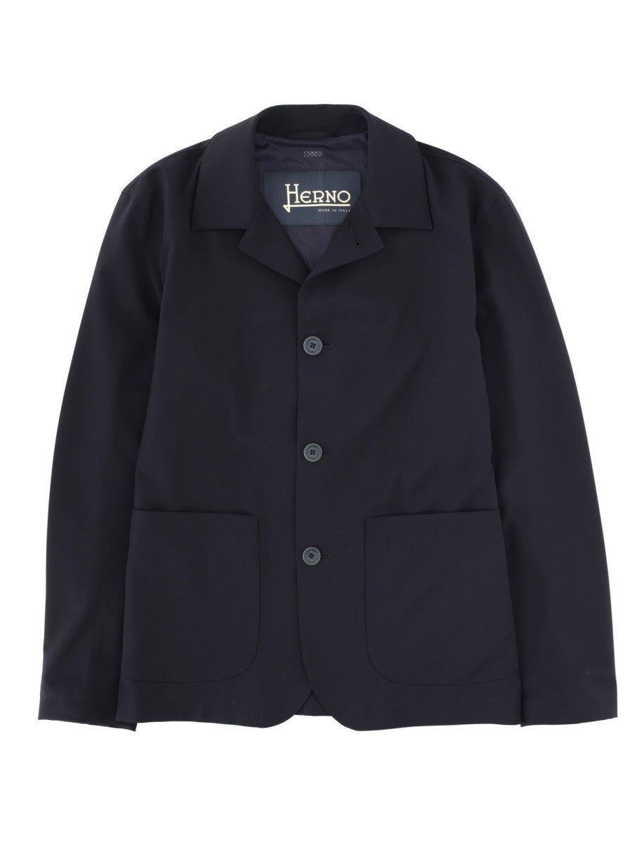 Herno Men's Wool Blend Blazer Blue