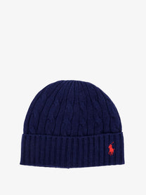 Polo Ralph Lauren Men's Wool Blend Cable Knit Beanie Hat Blue