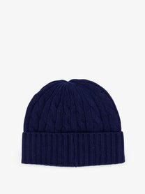 Polo Ralph Lauren Men's Wool Blend Cable Knit Beanie Hat Blue