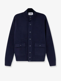 Alpha-Studio Men's Wool Blend Cardigan Blue