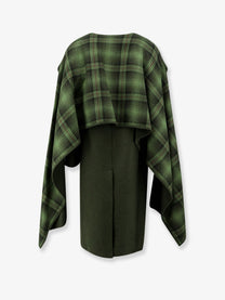 The Attico Women's Wool Blend Coat Green