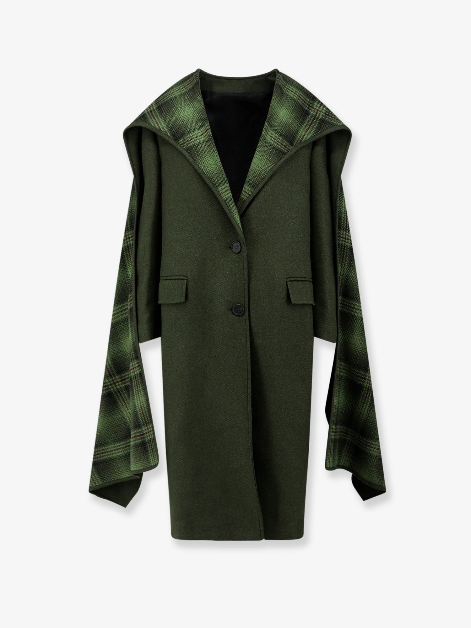 The Attico Women's Wool Blend Coat Green