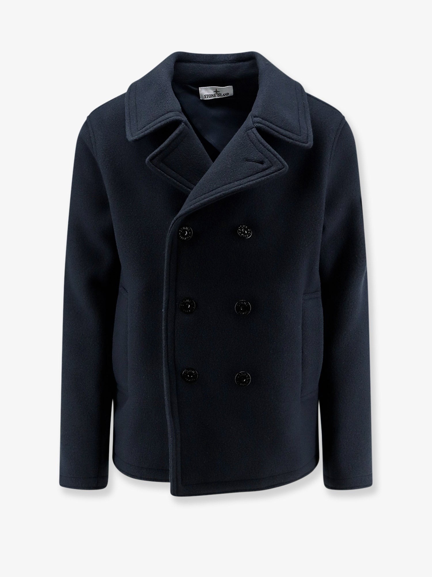 Stone Island Men's Wool Blend Coat Blue