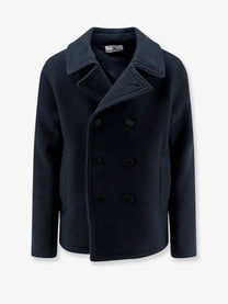 Stone Island Men's Wool Blend Coat Blue