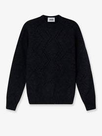 Alpha-Studio Men's Wool Blend Crew Neck Sweater Grey