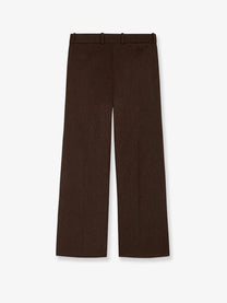 Walk In Paris Men's Wool Blend Flared Trousers Brown