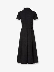 Fendi Women's Wool Blend Long Dress Black