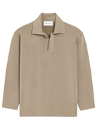Ami Paris Men's Wool Blend Polo Shirt Beige