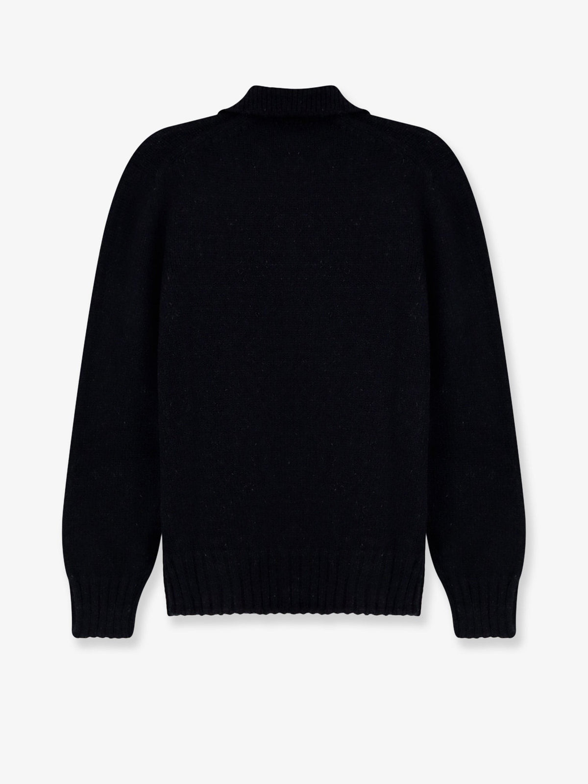 Alpha-Studio Men's Wool Blend Ribbed Collar Sweater Blue, view 2