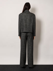 Dolce &amp; Gabbana Women's Wool Blend Striped Double Breasted Blazer Pattern