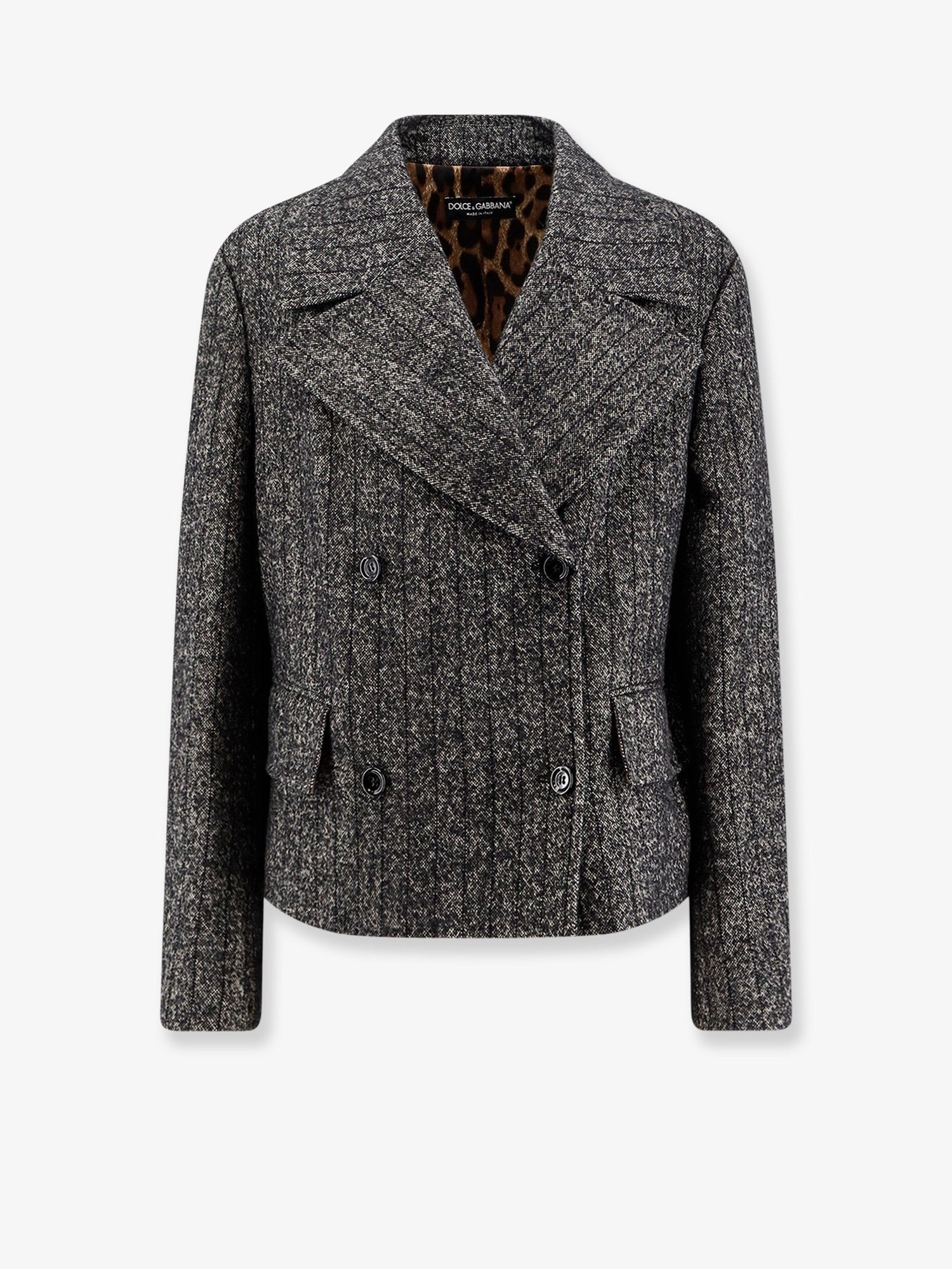 Dolce &amp; Gabbana Women's Wool Blend Striped Double Breasted Blazer Pattern