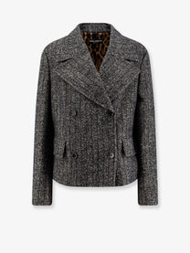 Dolce &amp; Gabbana Women's Wool Blend Striped Double Breasted Blazer Pattern