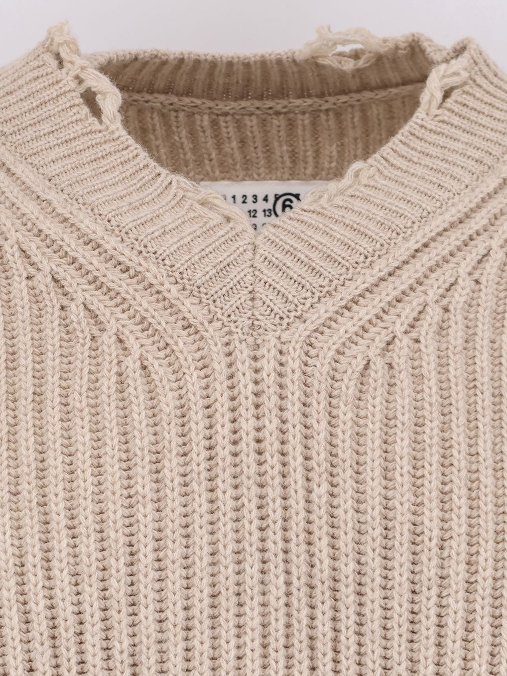 MM6 Maison Margiela Men's Wool Blend Sweater Beige